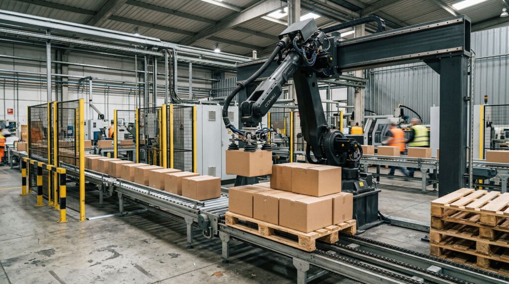 Pallettizzatore per imballaggio per e-commerce